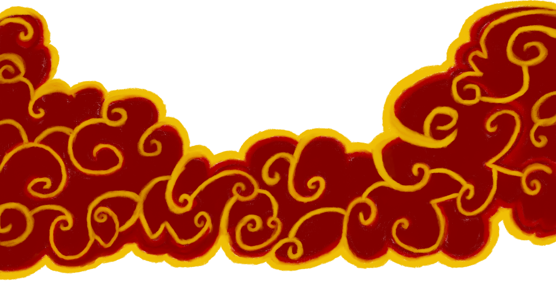 Clouds positioned under dragon